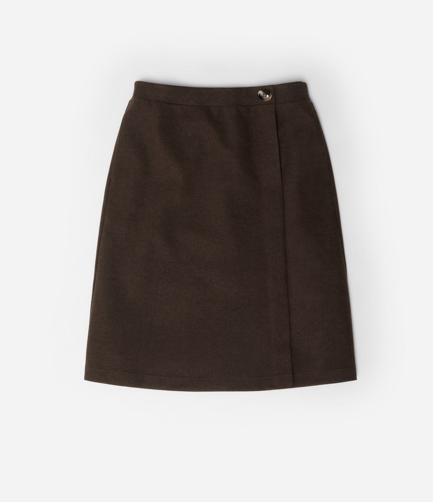 Jupe tailleur midi taille haute en polaire à poches