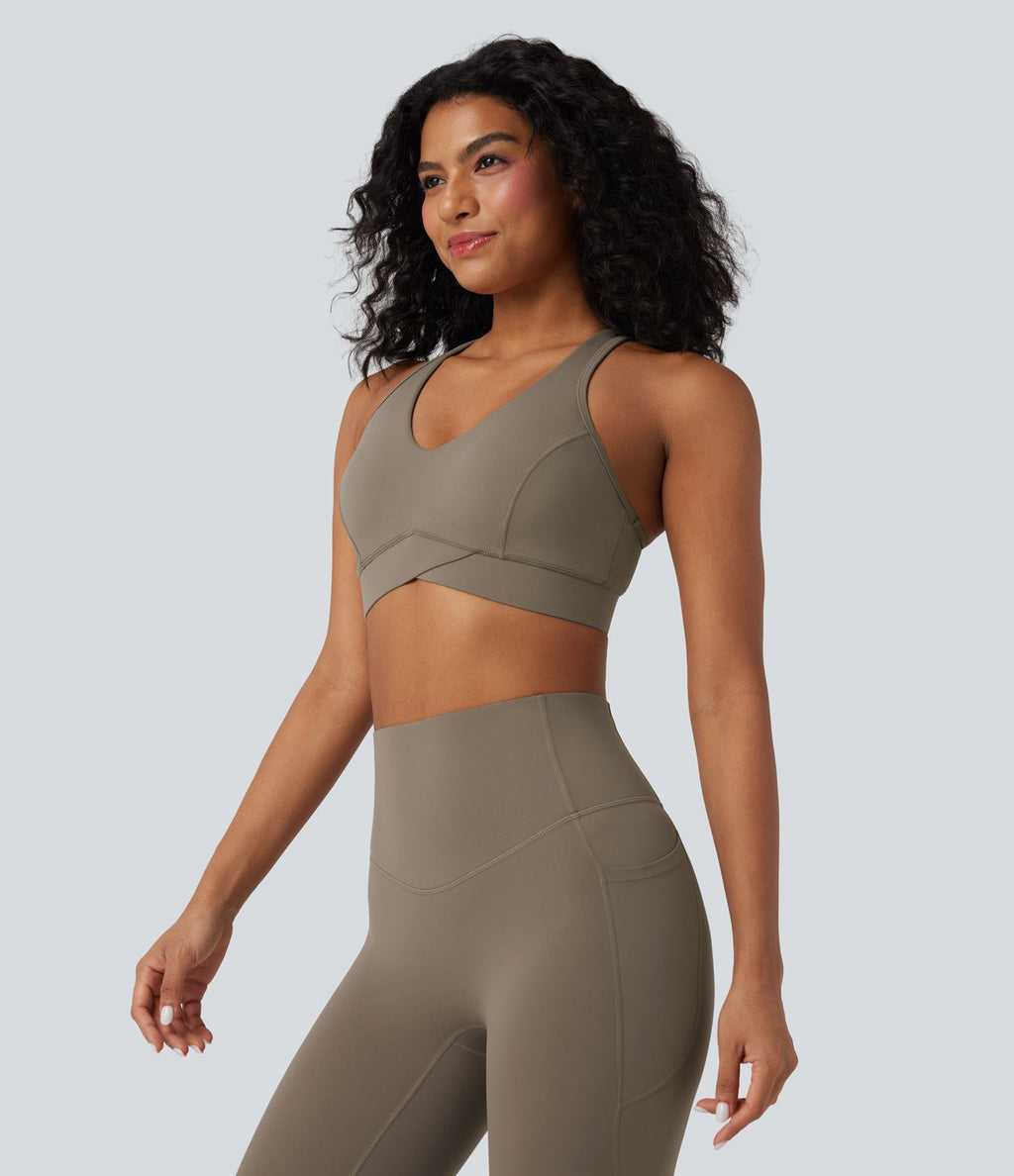 Brassière de sport entraînement Halara UltraSculpt™ soutien intermédiaire col V dos nageur bonnets A-C