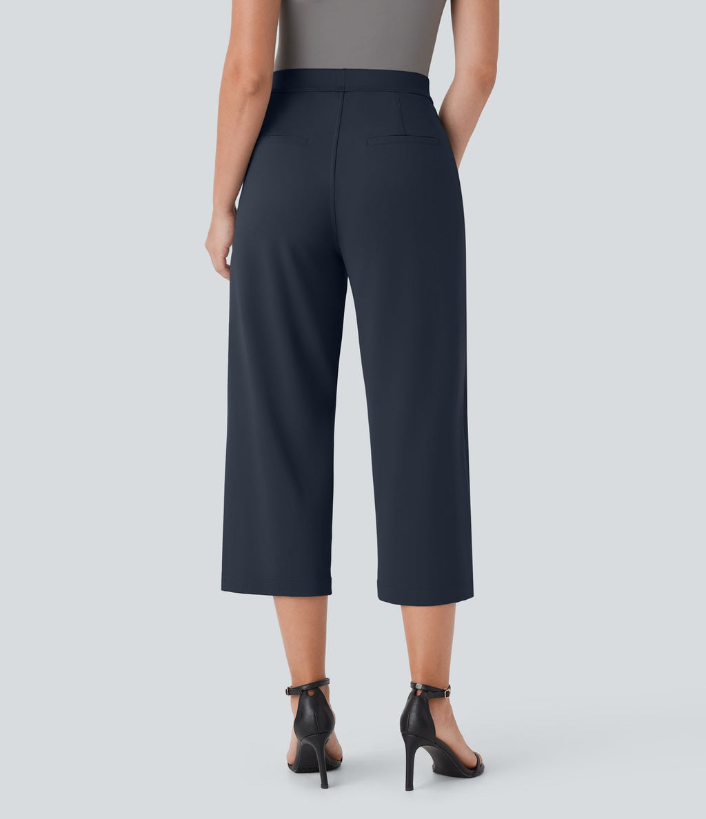 Pantalon capri de travail coupe droite taille haute Halara Flex™ DayStretch avec poches latérales