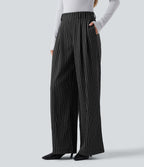 Pantalon de travail Halara Flex™ ample à rayures, taille haute, avec poches