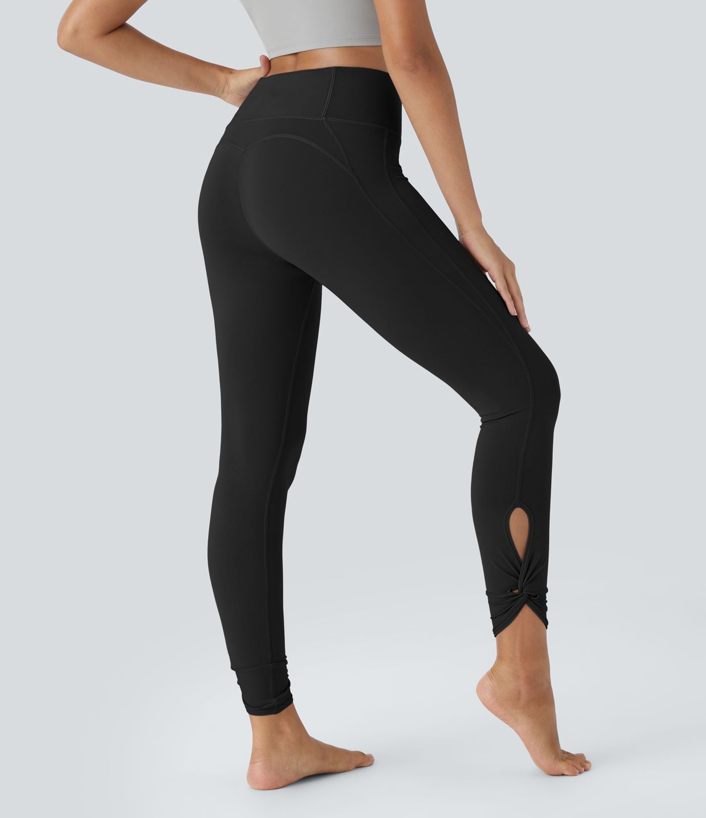 Softlyzero™ Leggings de Yoga Taille Haute avec Poche Arrière Découpée et Torsadée