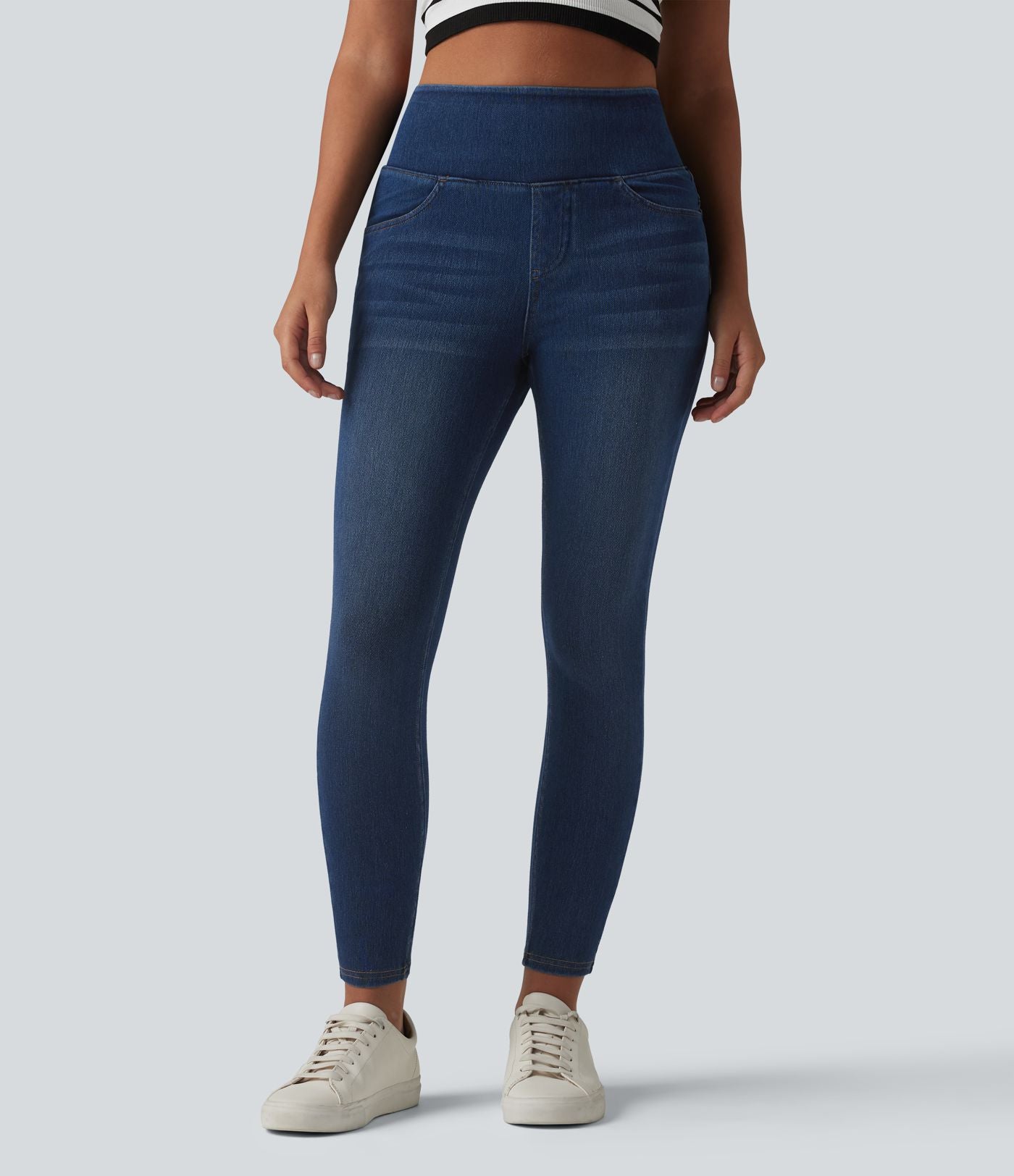 Legging 7/8 en denim gainant taille haute effet push-up Halara Flex™ avec poches