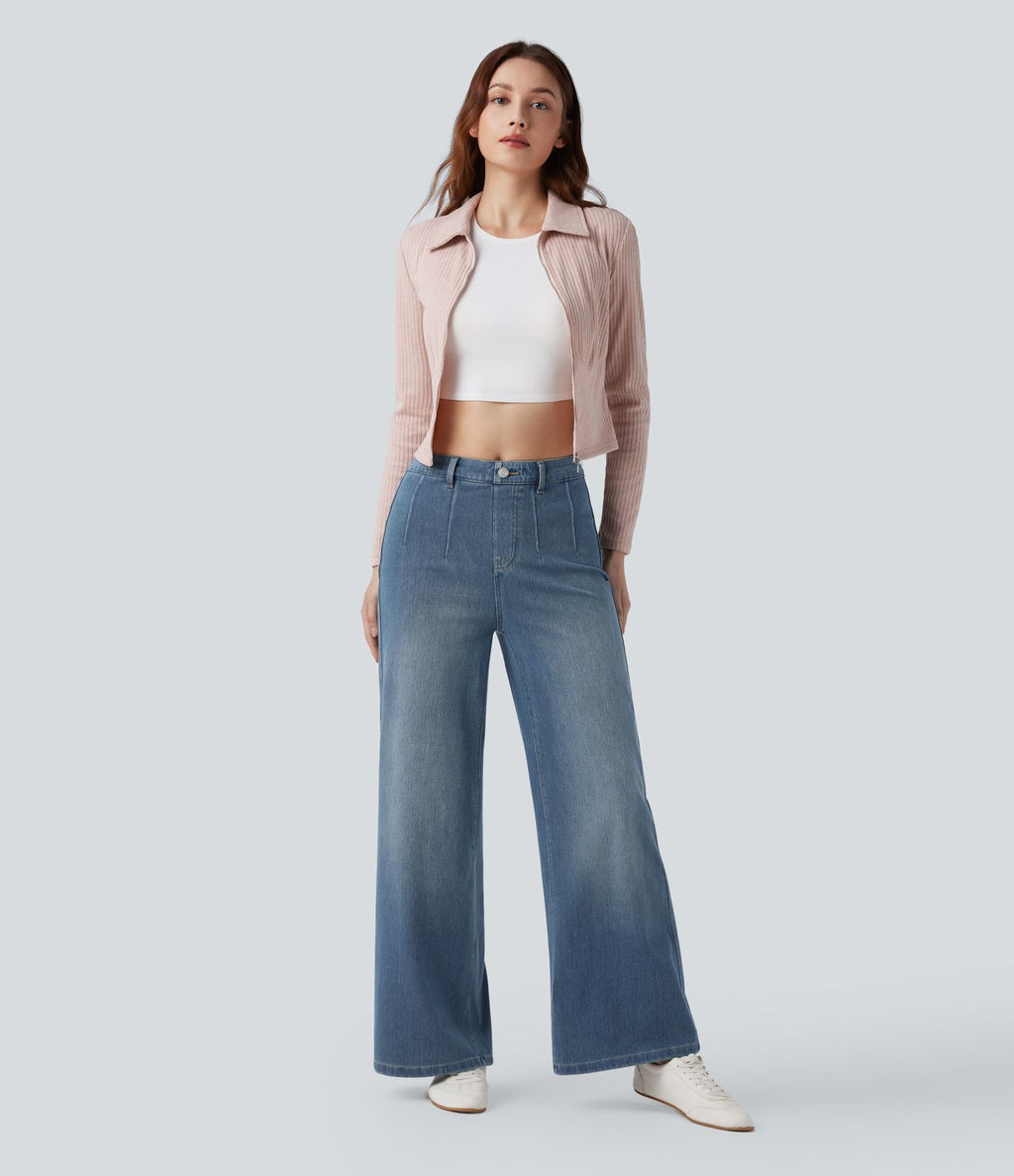 Halara Flex™ Jean large décontracté taille haute gainant avec poches
