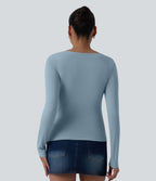 Haut casual asymétrique manches longues froncé