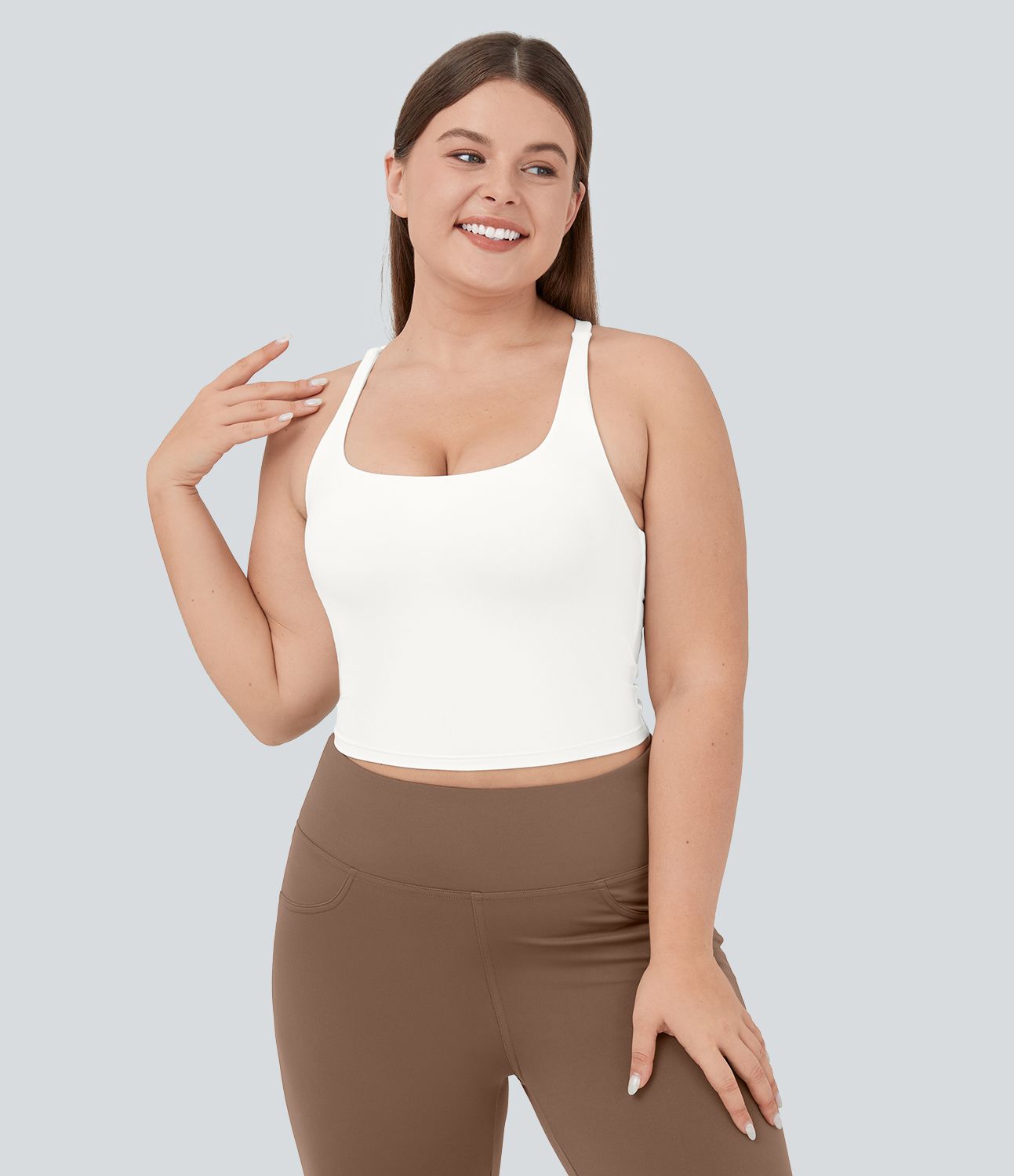 Débardeur Yoga Court Dos Nu Croisé Grande Taille