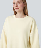 Sweat-shirt décontracté en polaire, col rond, manches longues, poches latérales, coupe oversize