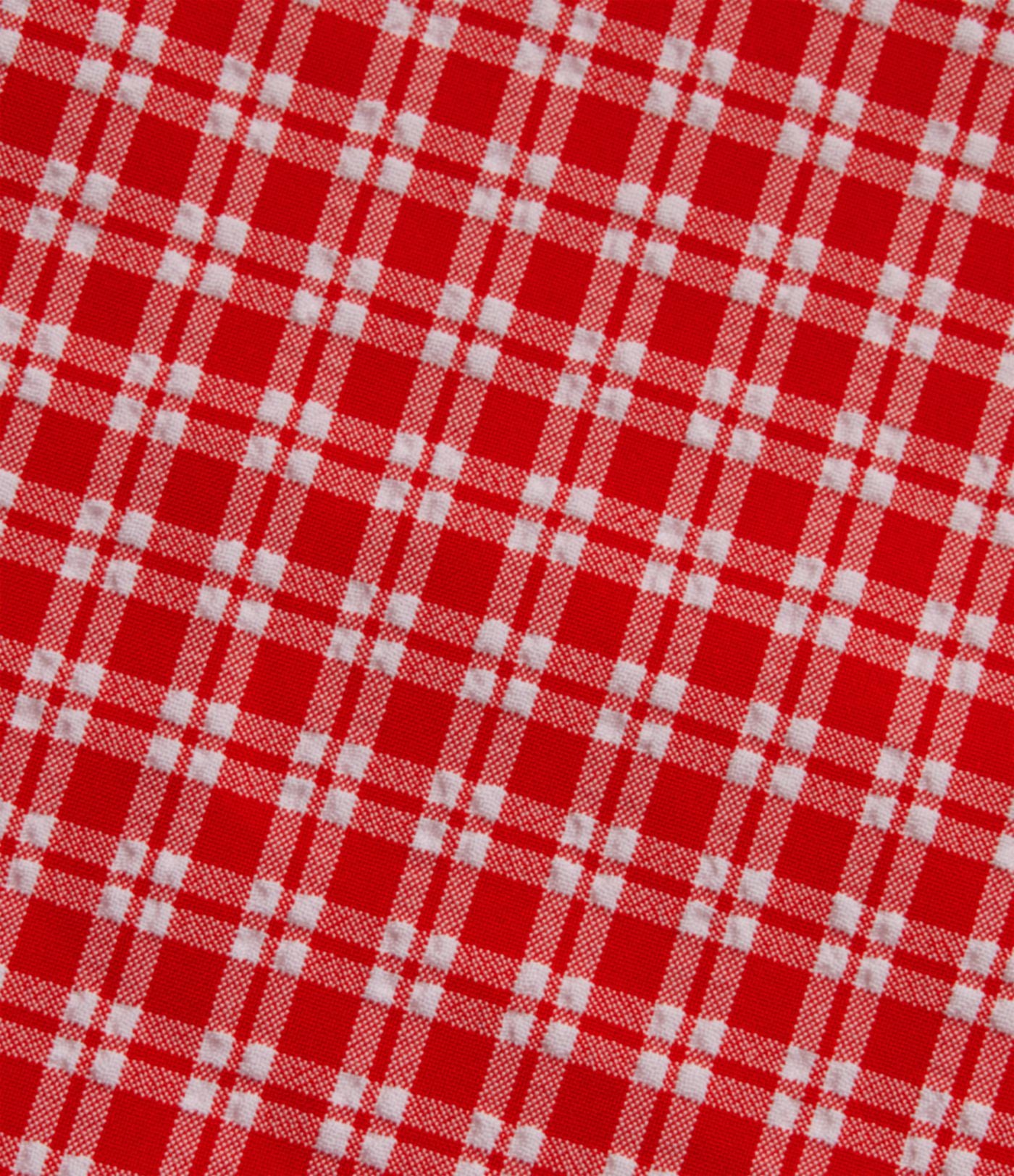 Robe mini casual sans manches col bateau à carreaux vichy, avec poches