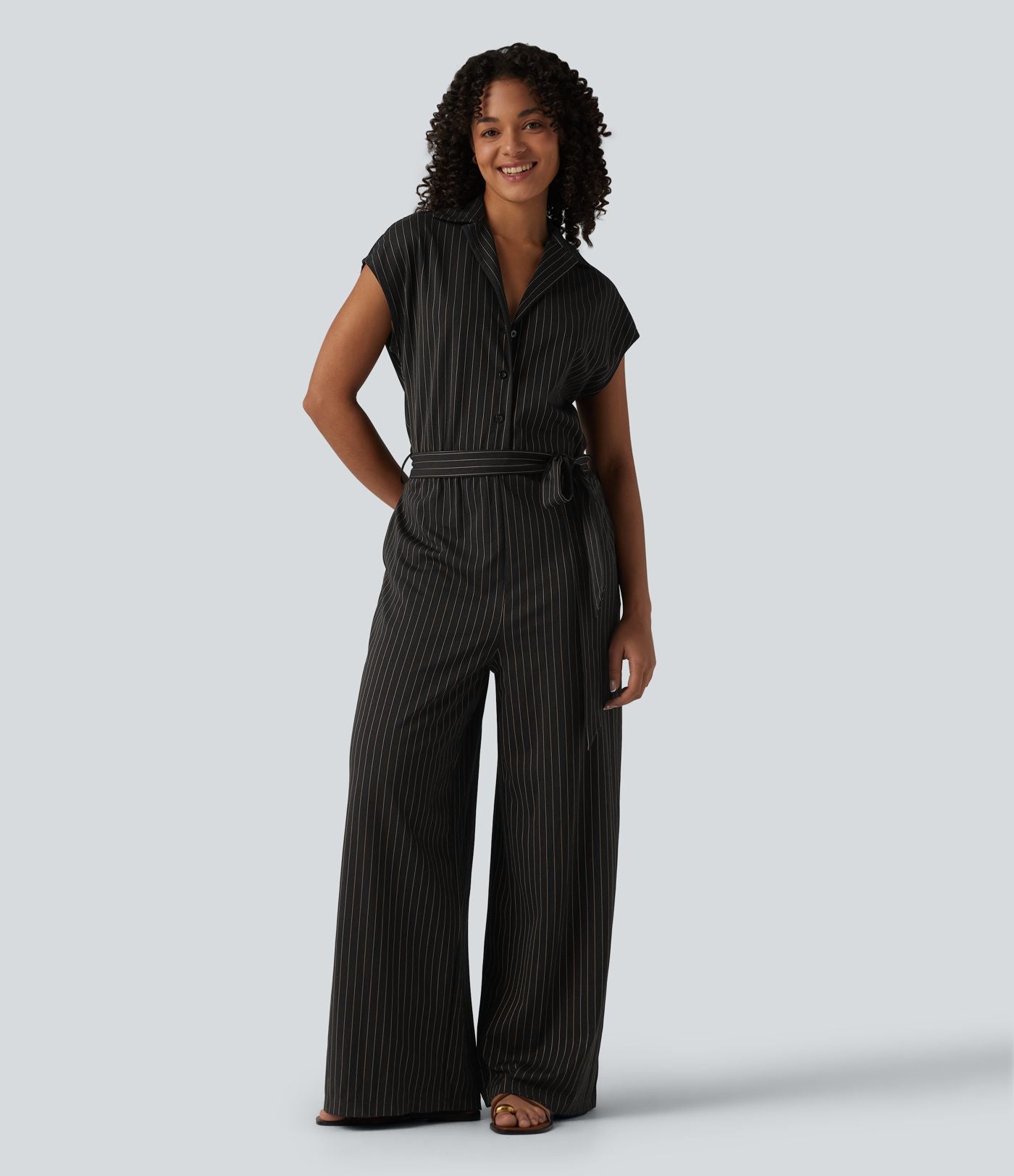 Combinaison chemise manches courtes bureau à effet frais avec ceintures et poches, accès facile Easy Peasy