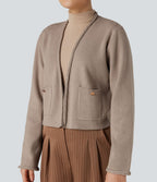 Cardigan tailleur ouvert manches longues avec poches