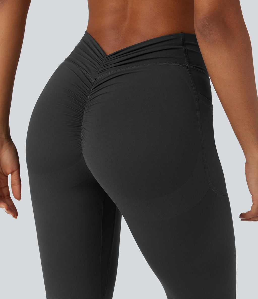 Pantalon de yoga à coupe bootcut gainant galbant taille haute avec effet scrunch et poches Halara UltraSculpt™