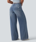 Jean large Halara Flex™ casual taille basse à rayures avec poches