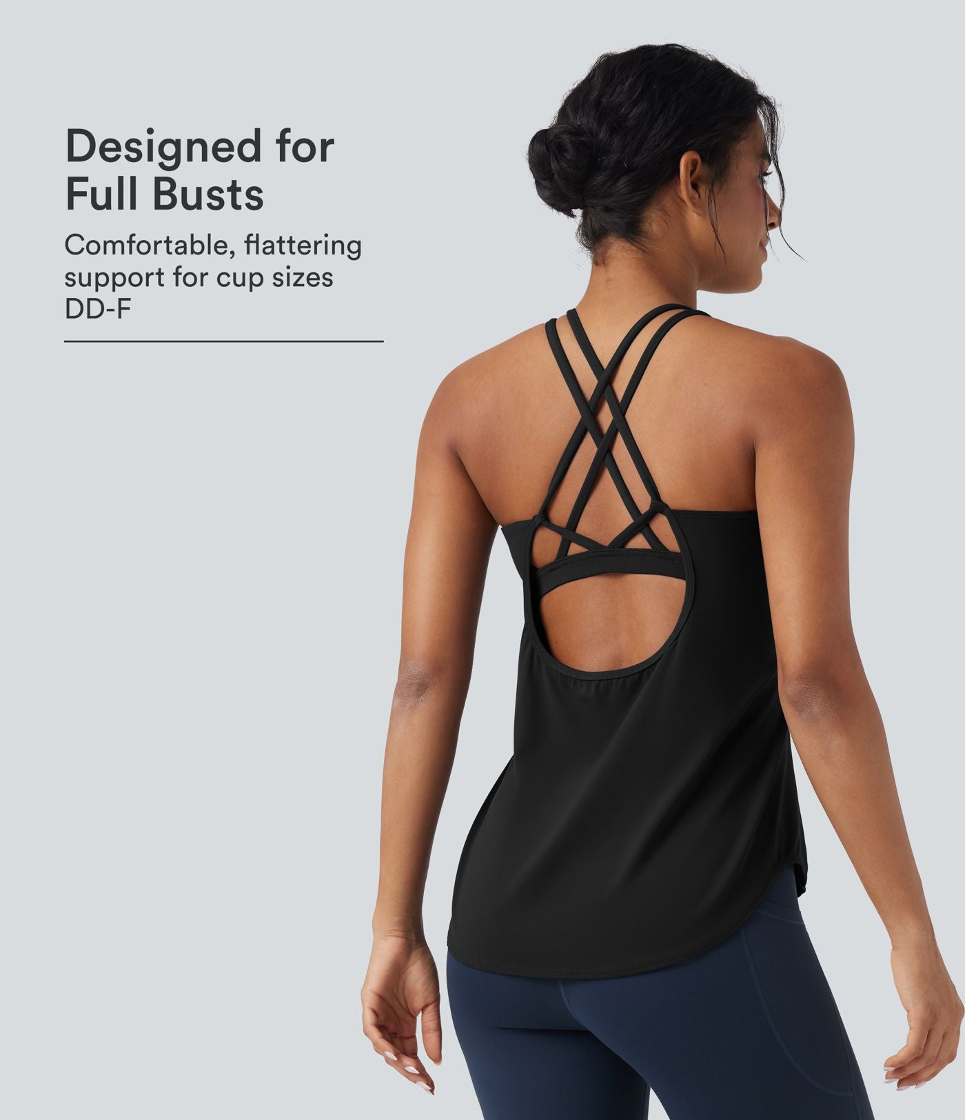 Débardeur running Halara UltraSculpt™ col rond dos croisé bonnets E-G