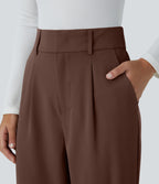 Pantalon tailleur Halara Flex™ fuselé uni, taille haute, avec poches