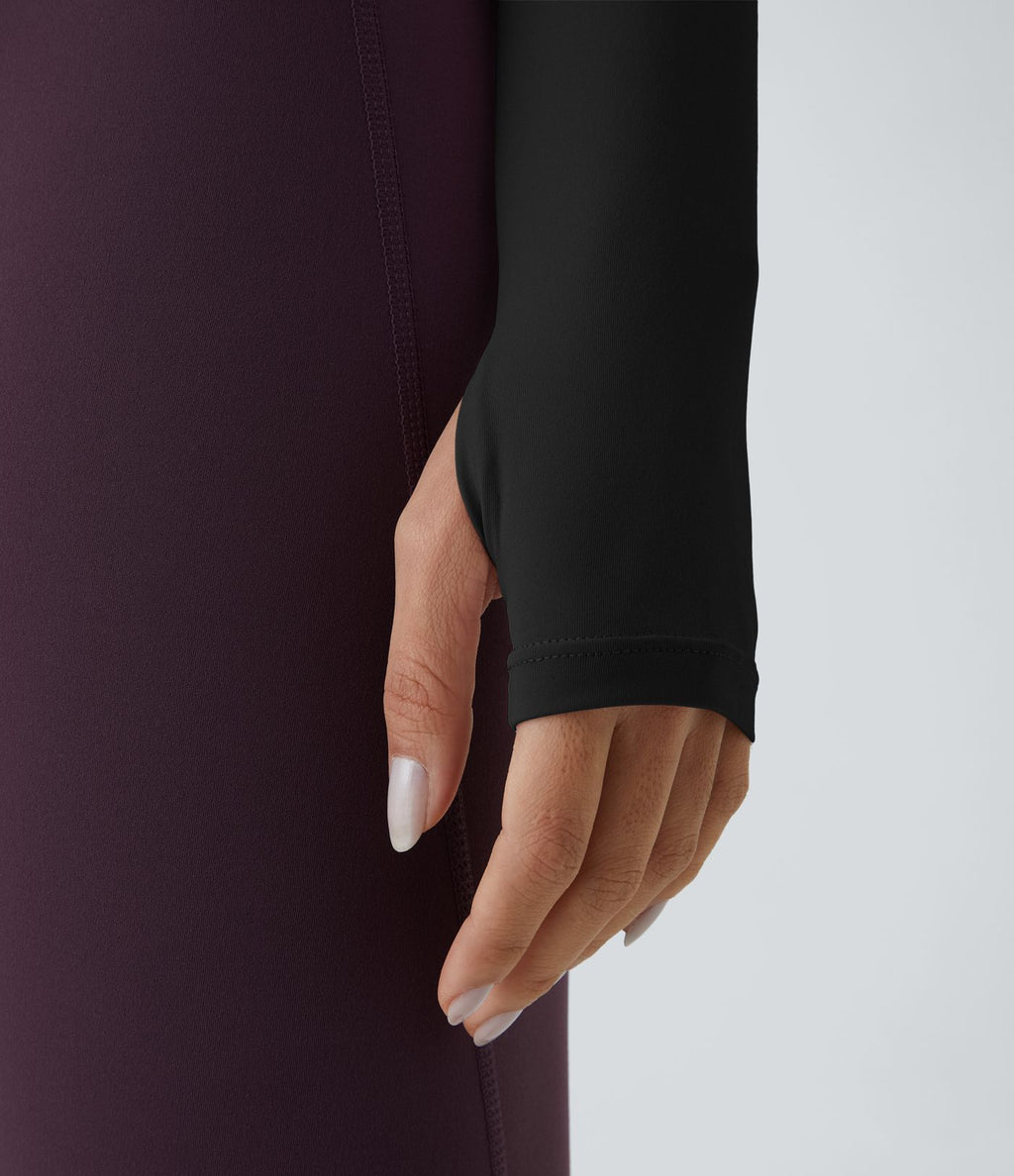 Top Sport Yoga Uni à Trou pour le Pouce Coupe Courte