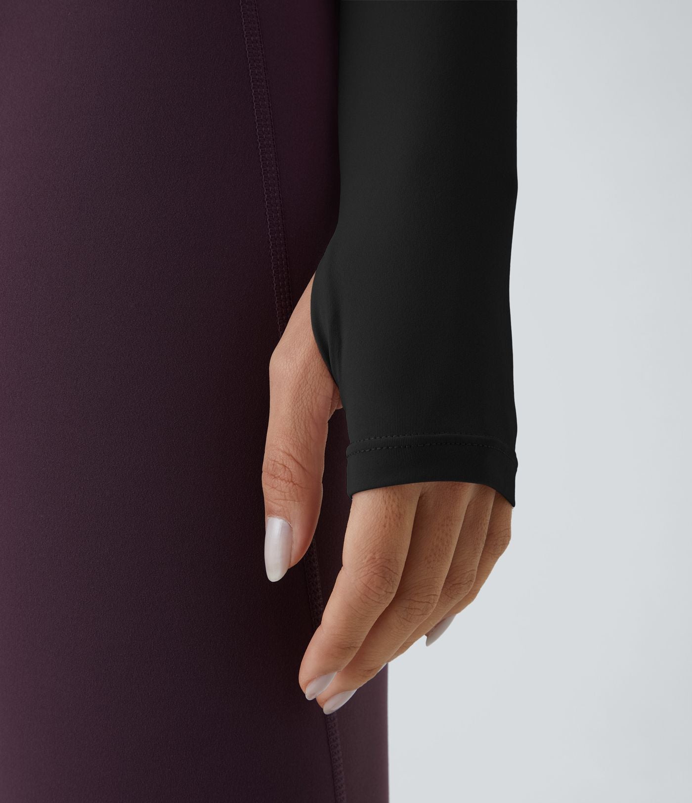 Top Sport Yoga Uni à Trou pour le Pouce Coupe Courte