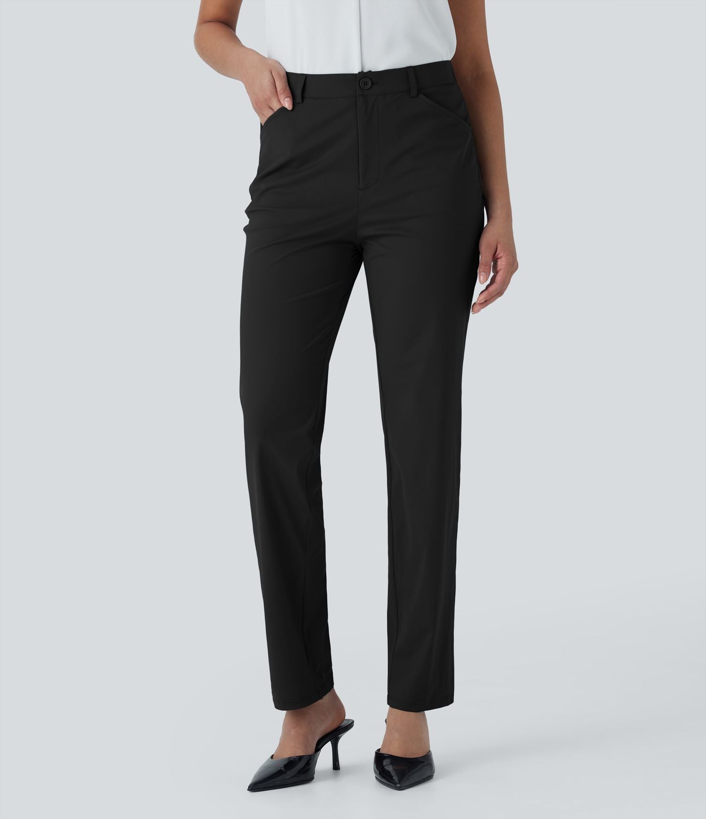 Pantalon de costume effet frais InstantCool à taille mi-haute avec poches latérales