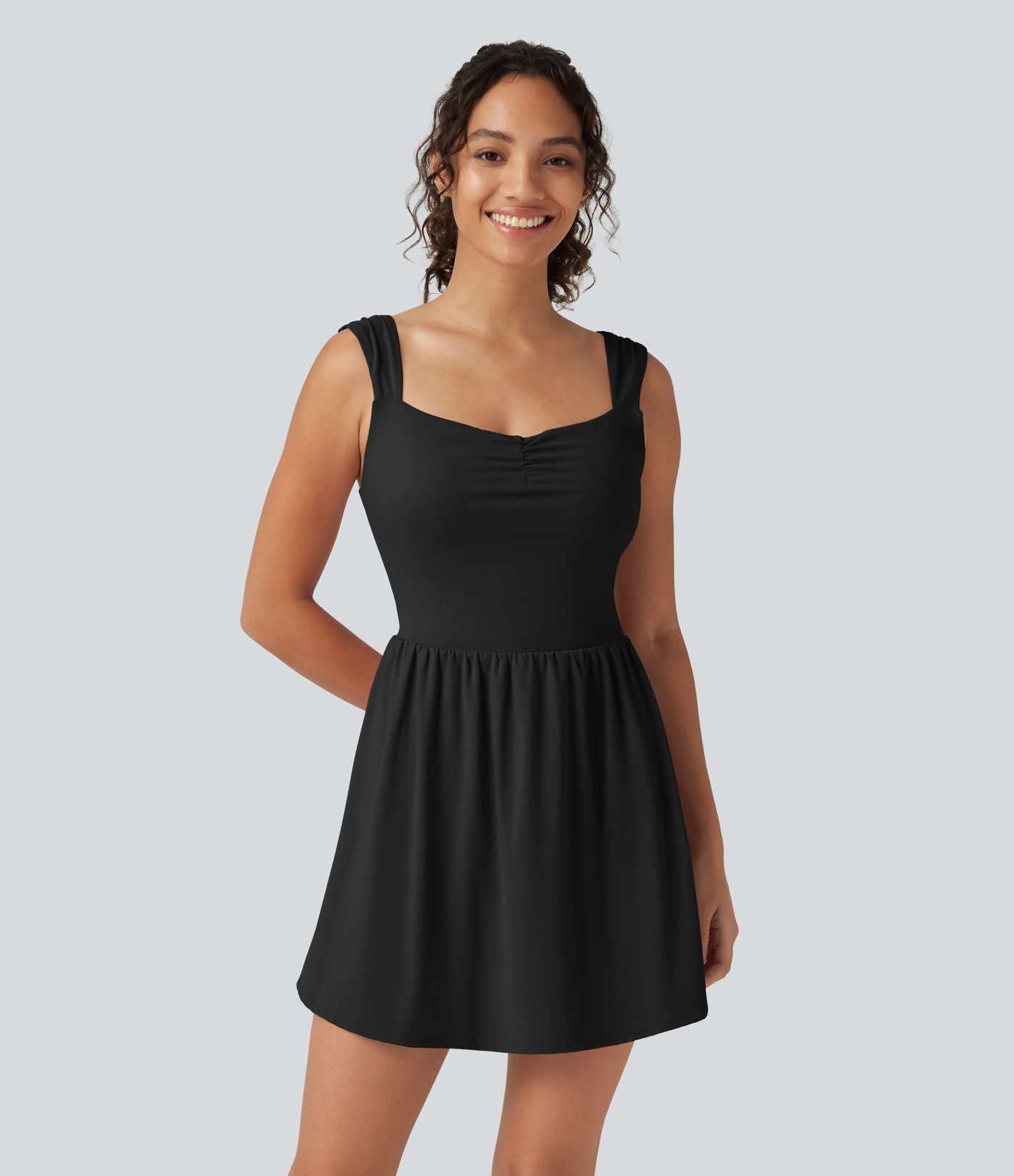 Robe-short mini SoftlyZero™ Plush à encolure cœur avec coussinets amovibles, poches et bonnets B à E, accès facile Easy Peasy