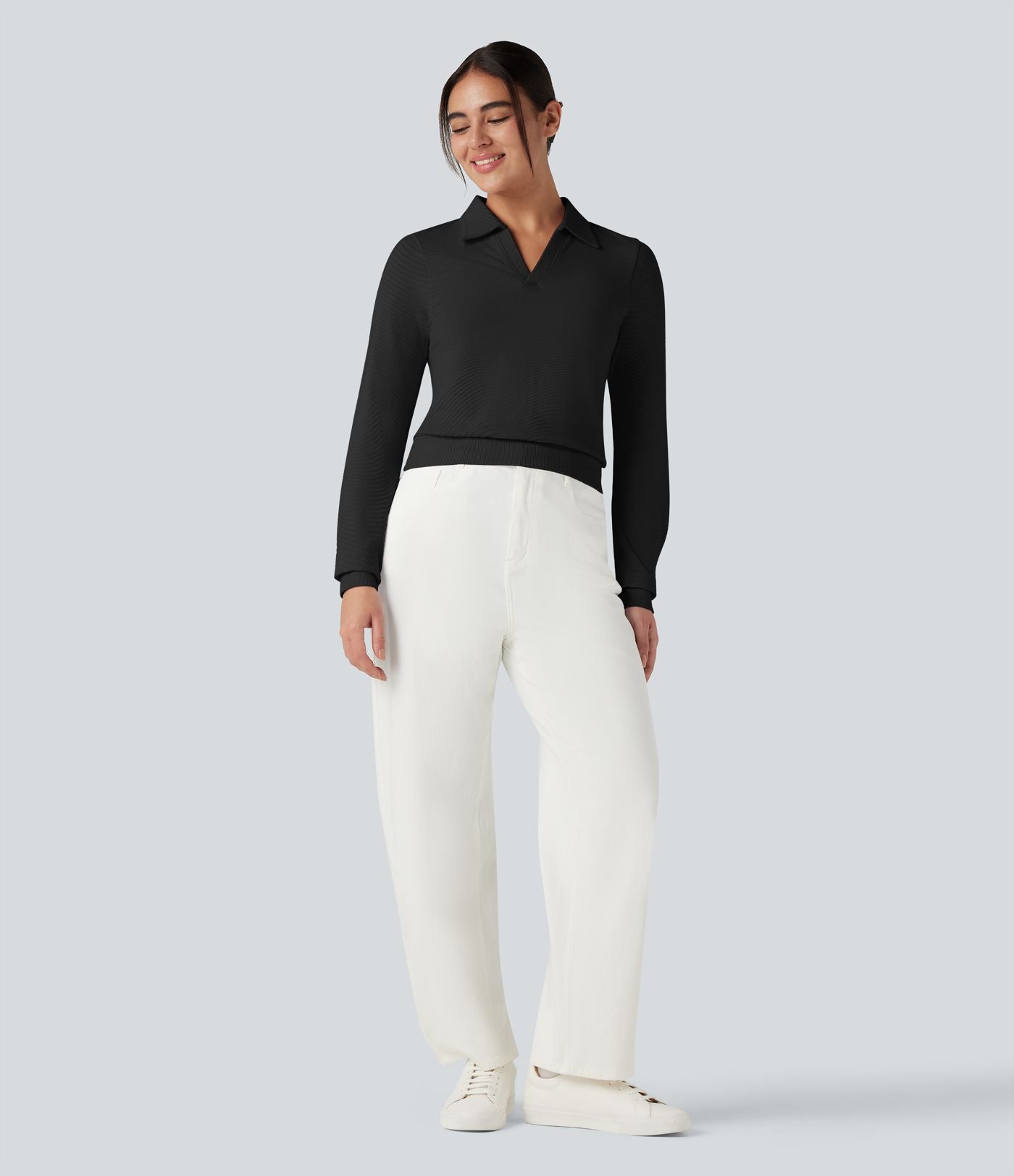 Haut de sport polo à manches longues sans couture OneForm Seamless Flow