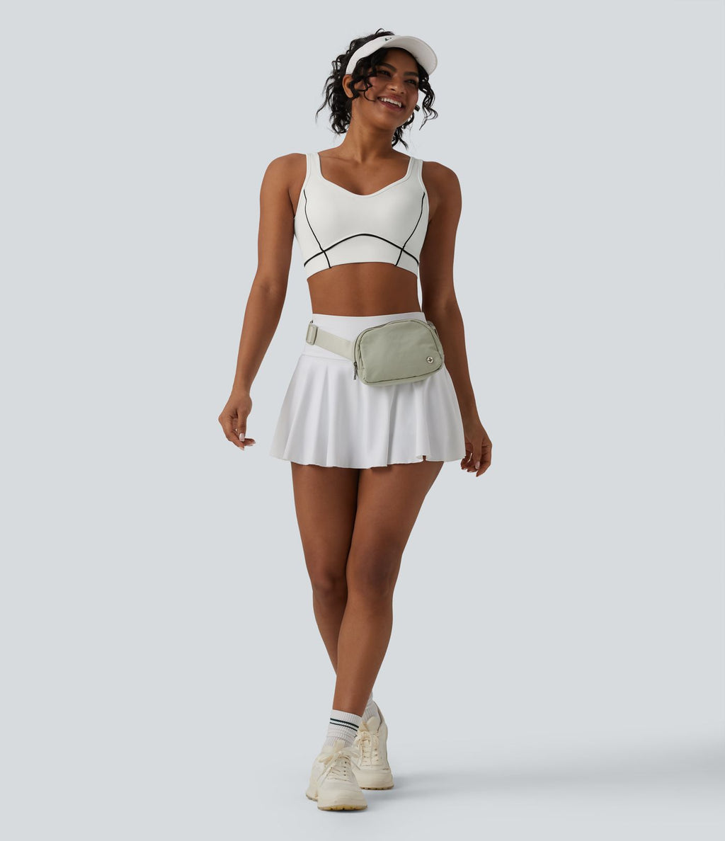 OneForm Brassière de sport de tennis sans coutures maintien léger dos nu color block soutien-gorge intégré