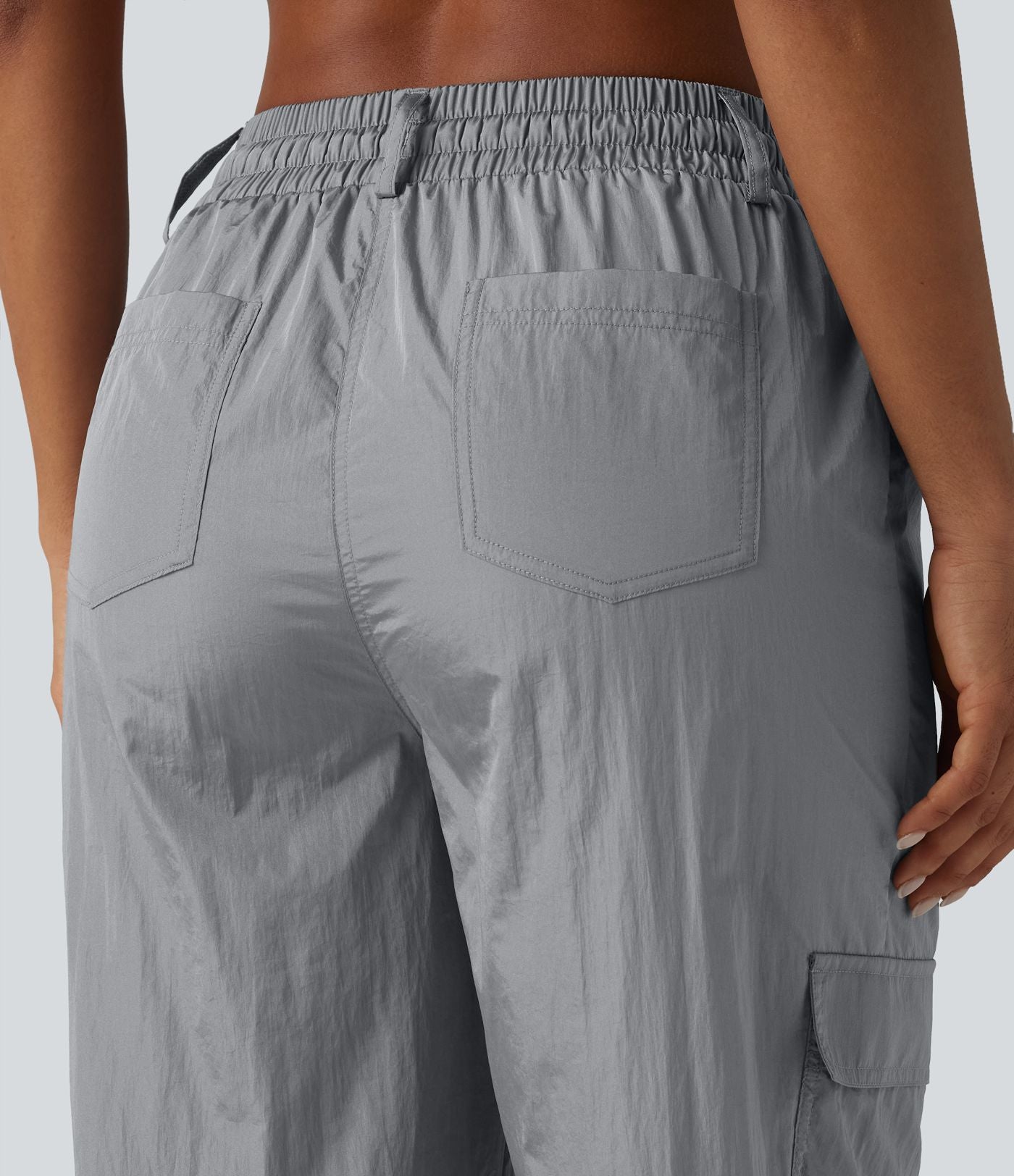 Jogging cargo fuselé taille haute à cordon de serrage avec poches