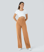 Pantalon taille haute coupe droite DayStretch avec poches