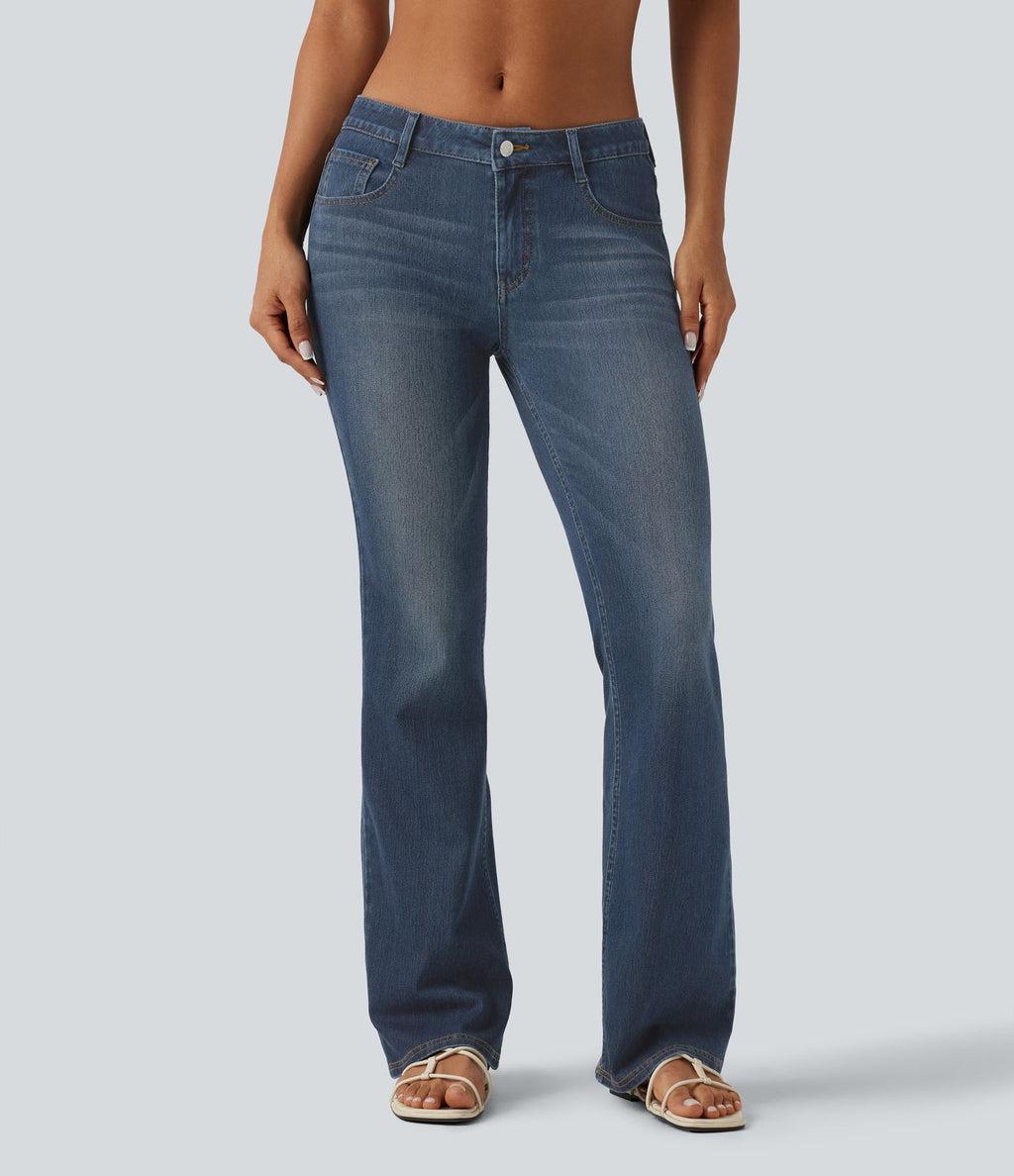Jean bootcut Halara Flex™ taille basse délavé avec poches