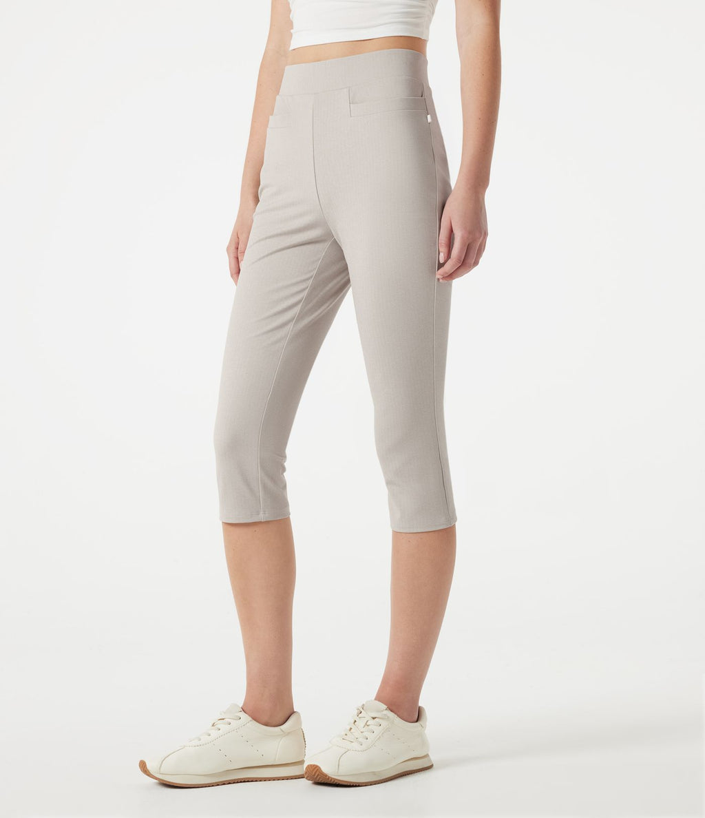 Pantalon corsaire de golf slim à chevrons taille haute avec poches