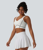 OneForm Brassière de sport de tennis sans coutures maintien léger dos nu color block soutien-gorge intégré