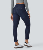 Jean skinny 7/8 décontracté taille basse Halara Flex™ avec poches zippées