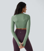 Top Sport Yoga Uni à Trou pour le Pouce Coupe Courte