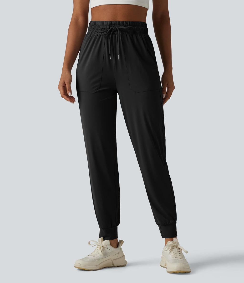 Jogging de sport taille haute cordon de serrage effet frais InstantCool UPF50+ avec poches