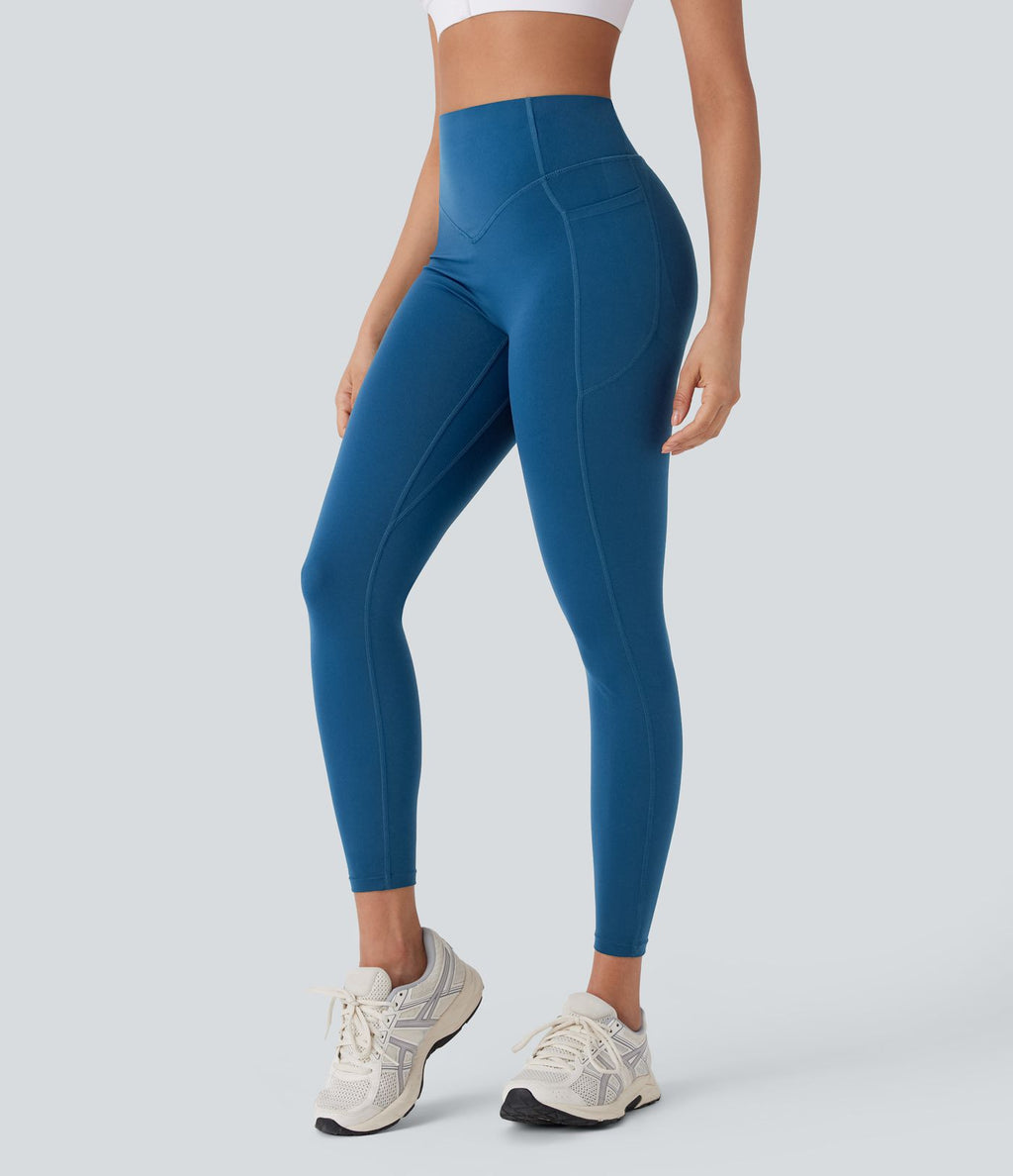 Legging de yoga gainant galbant taille haute avec fronces et poches Halara UltraSculpt™