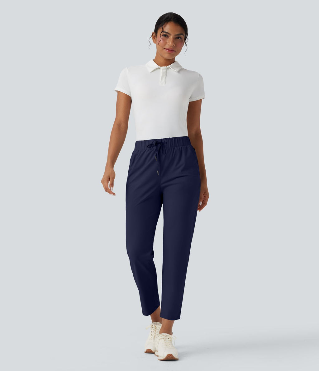 Pantalon golf fuselé taille haute cordon poches séchage rapide - Poche tee de golf