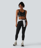 OneForm Brassière de sport de tennis sans coutures maintien léger dos nu color block soutien-gorge intégré