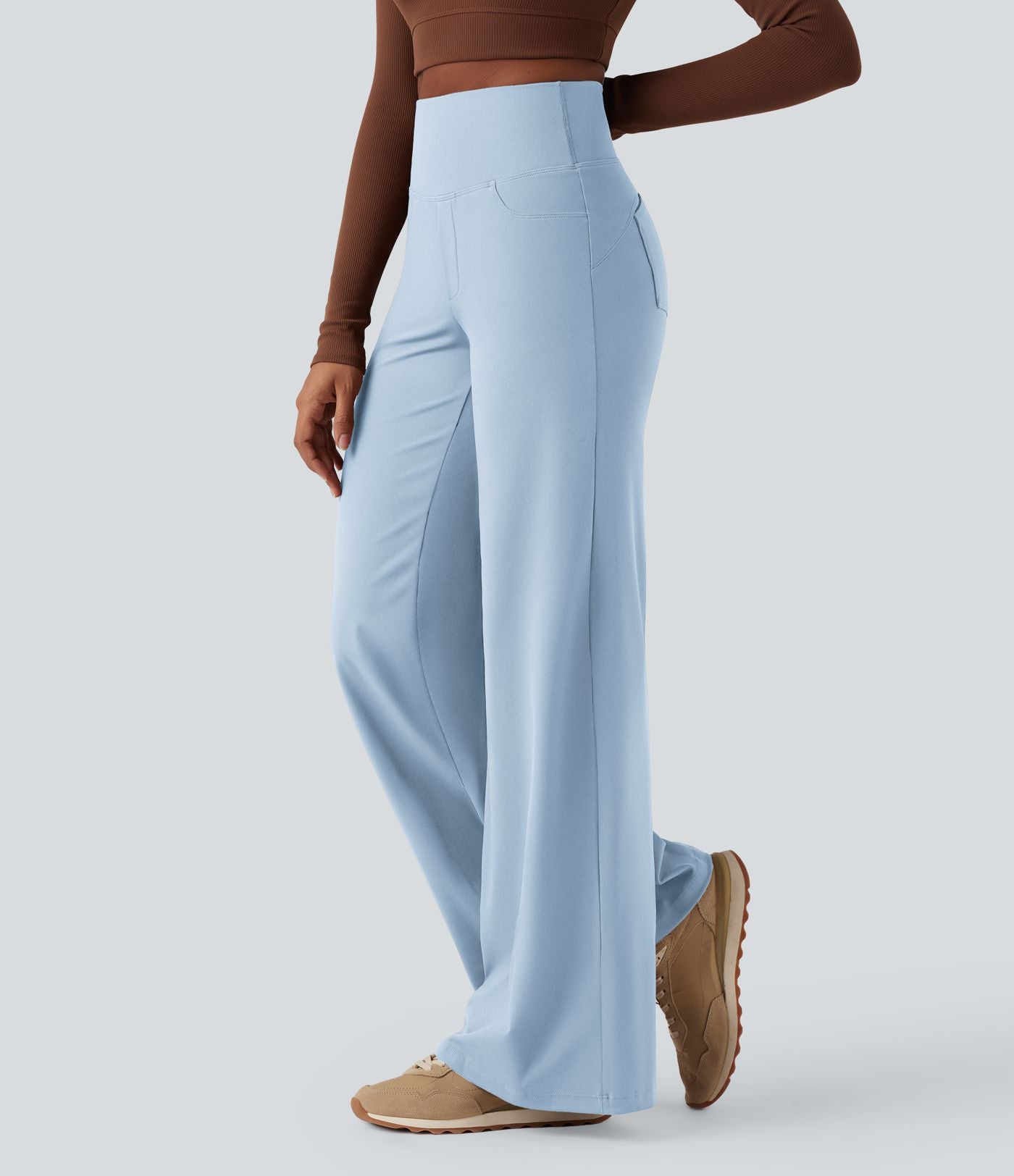 Pantalon yoga large gainant taille haute DayStretch avec poches