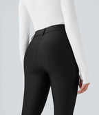Legging 7/8 brillant taille haute avec poches