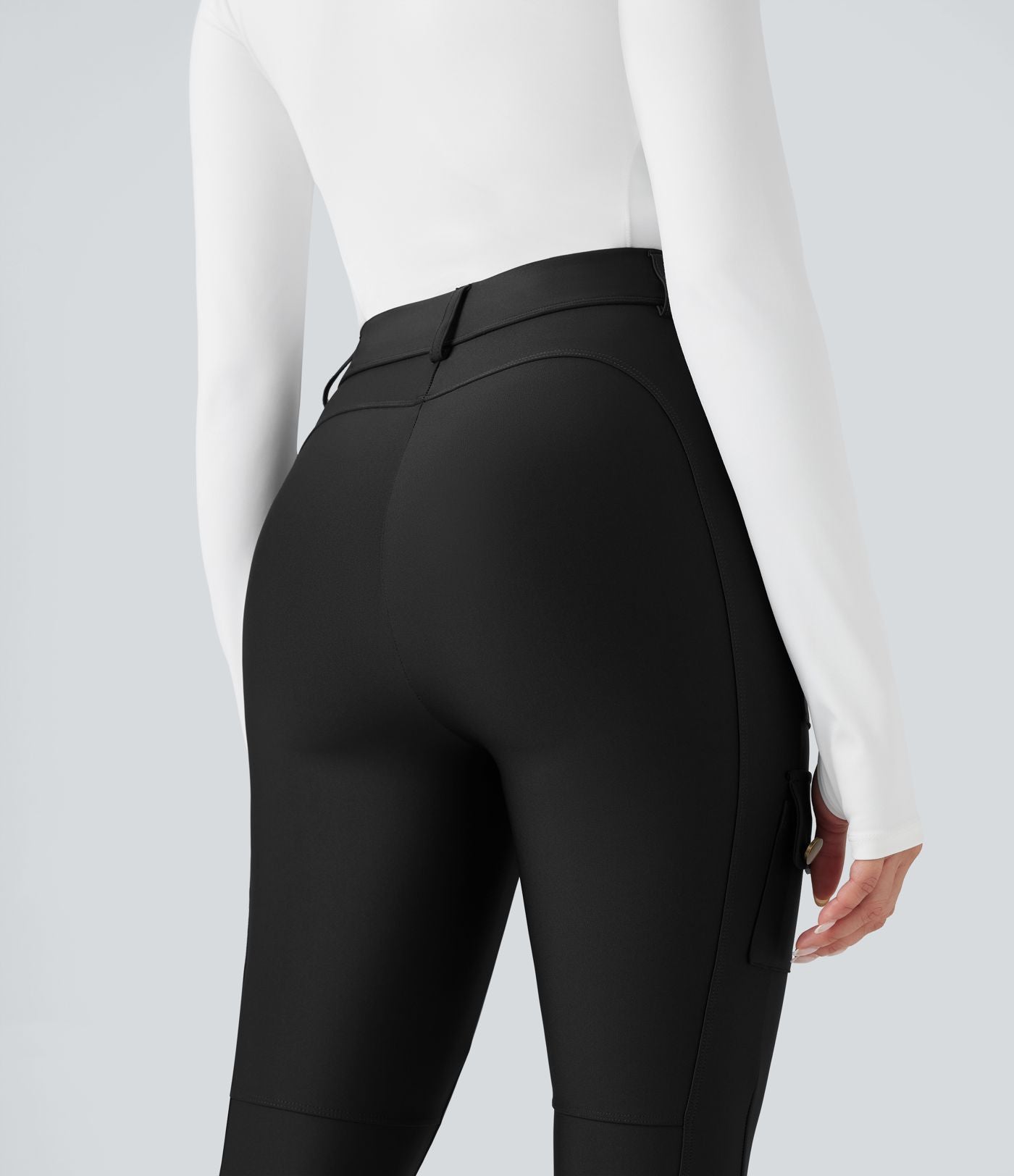 Legging 7/8 brillant taille haute avec poches