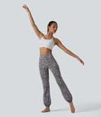 SoftlyZero™ Jogging ballon de danse taille haute imprimé léopard, avec poches – Protection UPF 40+