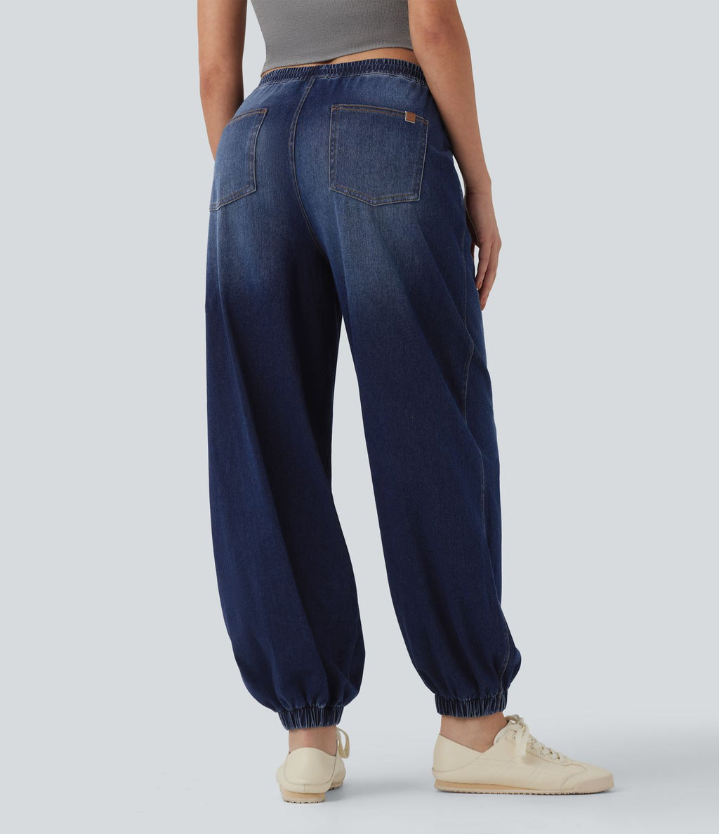 Jean décontracté Halara Flex™ taille mi-haute avec cordon de serrage et pochesns