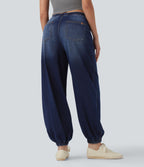 Jean décontracté Halara Flex™ taille mi-haute avec cordon de serrage et pochesns