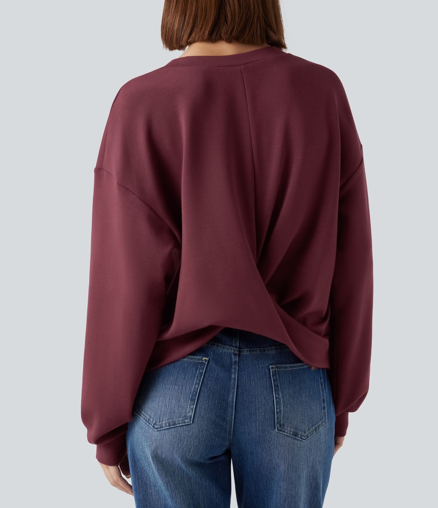 Sweat-shirt décontracté SpacerTek™ col rond, manches longues avec twist dans le dos