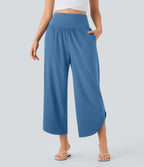 Pantalon fluide resort Breezeful™ à séchage rapide, coupe fendue et effet ventre plat