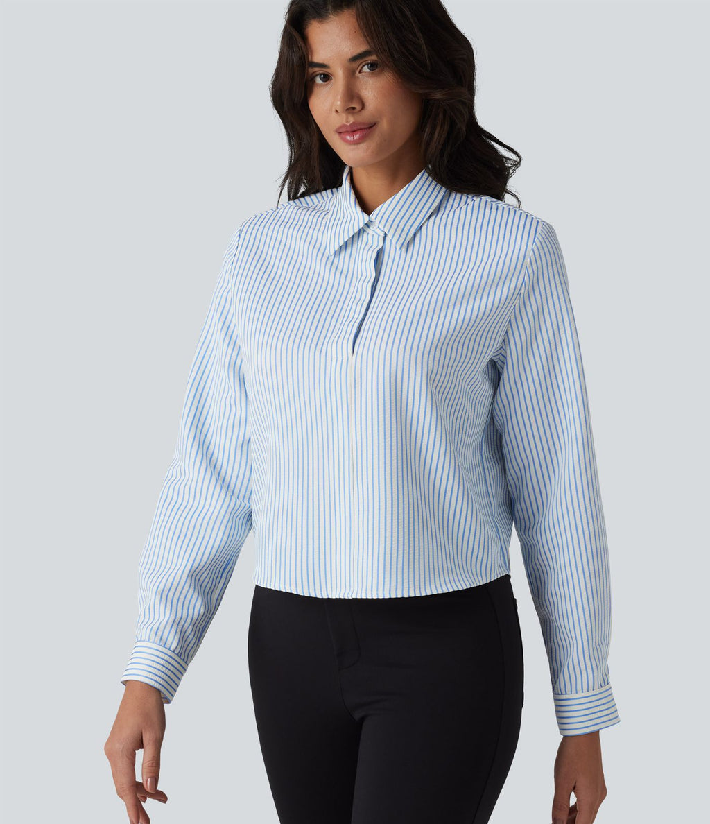 Chemise tailleur à rayures manches longues