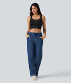 OneForm Débardeur casual sans couture col rond échancré dos en U avec soutien-gorge intégré