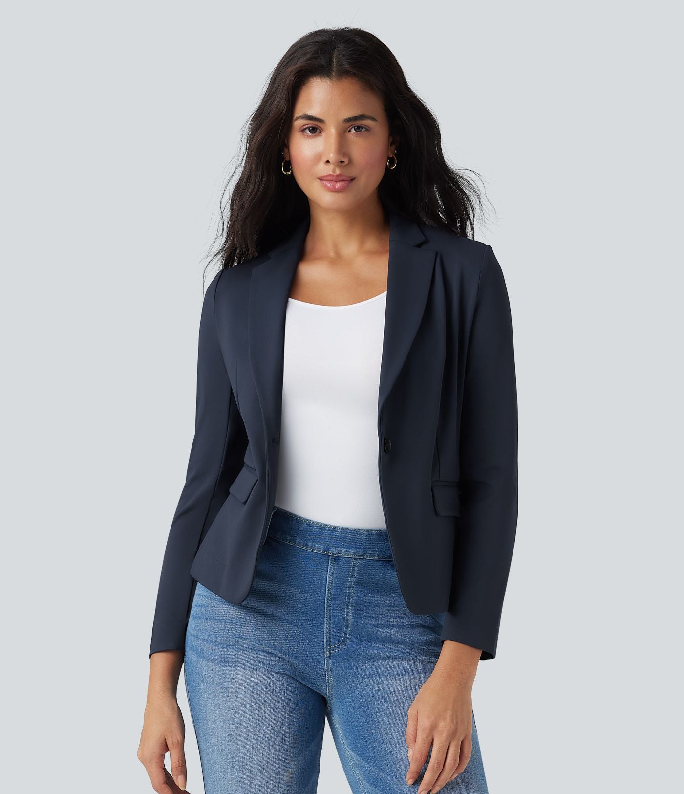 Blazer de travail col cranté à manches longues DayStretch avec poches