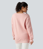 Sweat-shirt en coton oversize nœud dos à manches longues - Réversible devant et dos