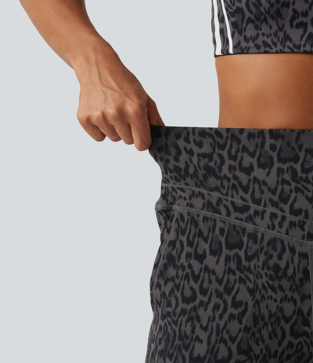 Jogging de yoga Halara UltraSculpt™ taille haute gainant imprimé léopard avec poches