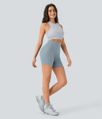 Short cycliste 12,5 cm d'entraînement gainant galbant taille haute avec effet scrunch et poches Halara UltraSculpt™