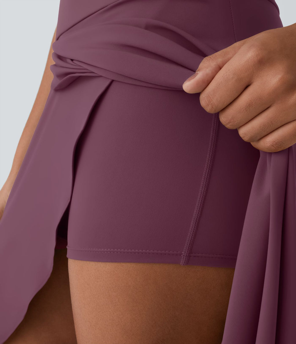 Jupe Longue Casual Breezeful™ Taille Haute à Volants 2en1 Fluide Sèchement Rapide Quotidien Maxi