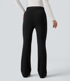 Pantalon de travail évasé croisé taille haute avec poches